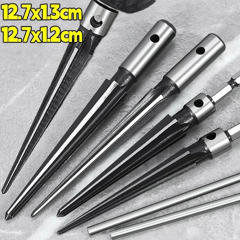 T-handle Taper Reamers for Woodworking Hexagonal Tapered Hex Reamer Bridge Pin Hole Handheld Conical Reamer Cutting Tool