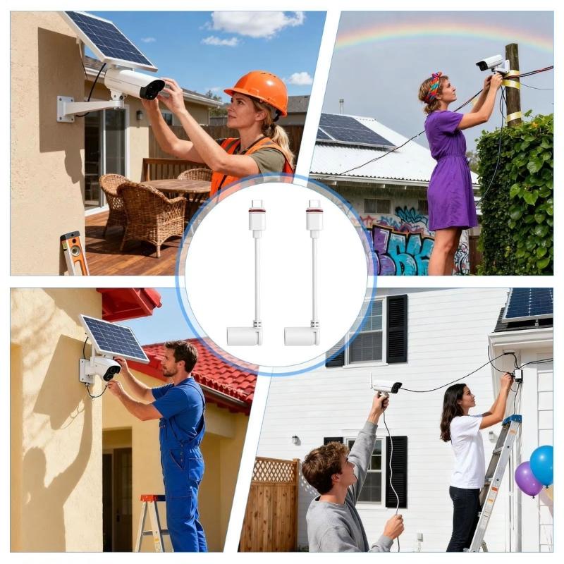 Multipurpose Type C Charging Cable Compatibility With Solars Arrays and Monitoring Devices Heat Resistant Housing