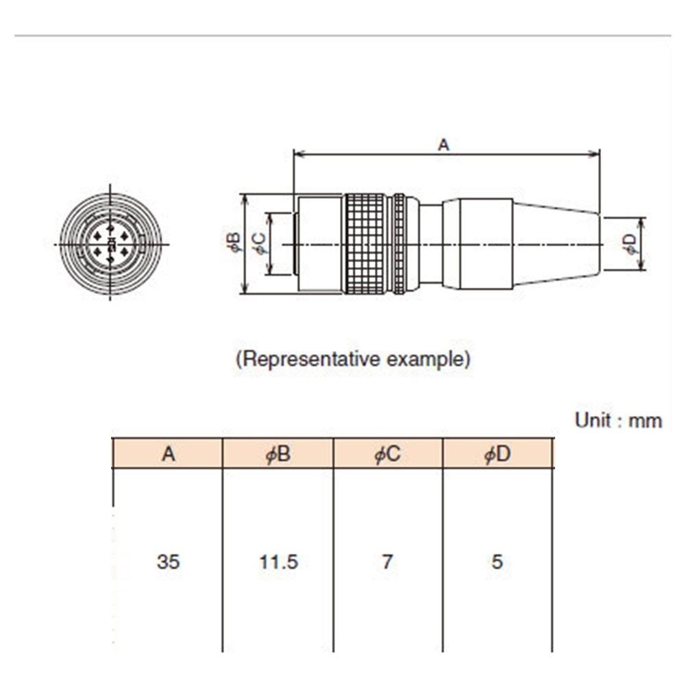 Zinc Alloy Female Power Connector HR10A7P4S for Industrial Cameras