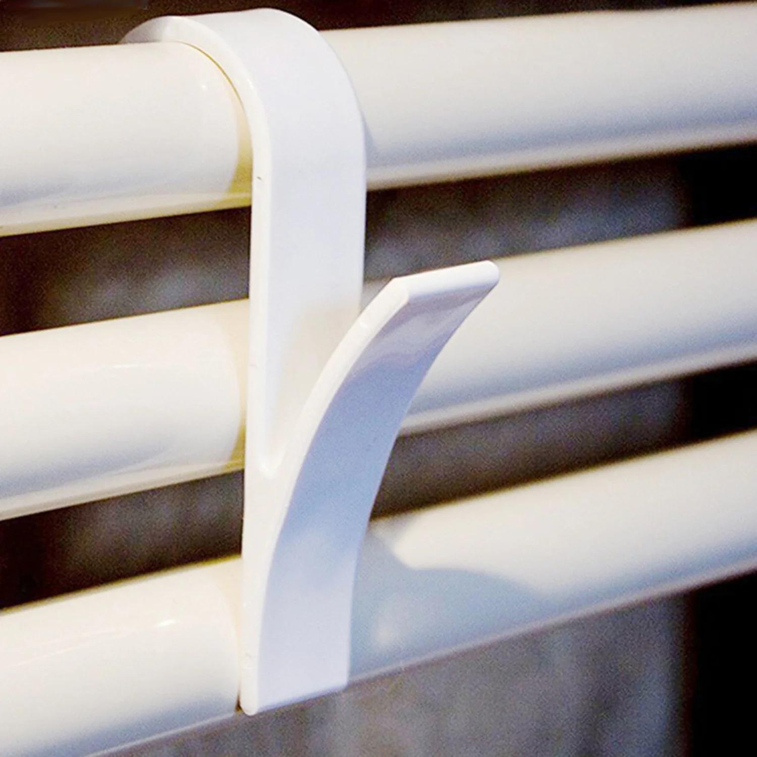 

White Hanger for Heated Towel Radiator Rail Bath Hook Holder Clothes Hanger Plegable Scarf Hanger Drying Space Towel Rack