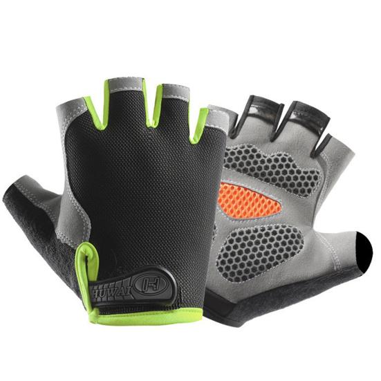 

Summer Cycling Gloves Half Finger Gloves with Anti-Slip Grip Breathable Sweat-wicking Padded Gloves for Men Women Mountain Biking Gym Training Weight L зелёный