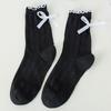 Female Spring and Summer New Style Bow Lace Hollow In Tube Socks