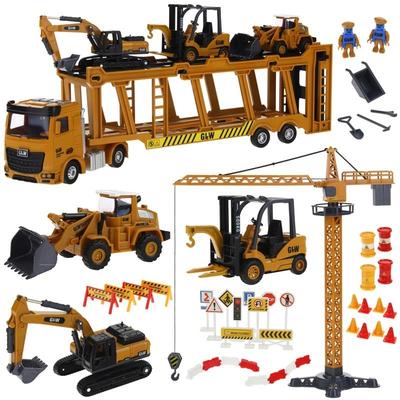 Construction Vehicle Set Truck Tow Truck Excavator Concrete Mixer Crane
