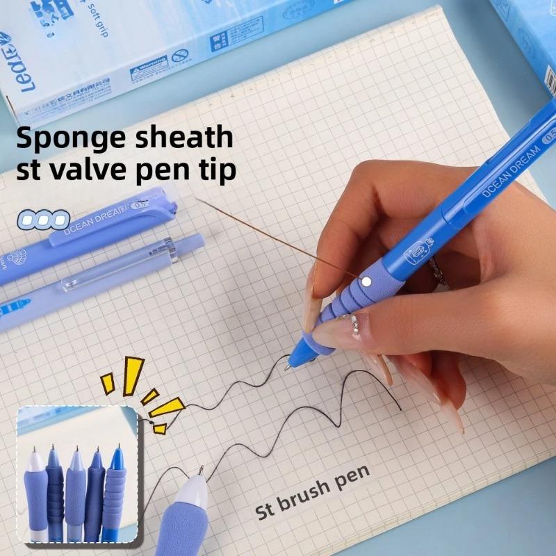 5PCS/Pack Coffee Series 0.5mm Gel Pen Set Soft Touch Stationery Pen Black Refill Writing Pens For Student Office School Supplies