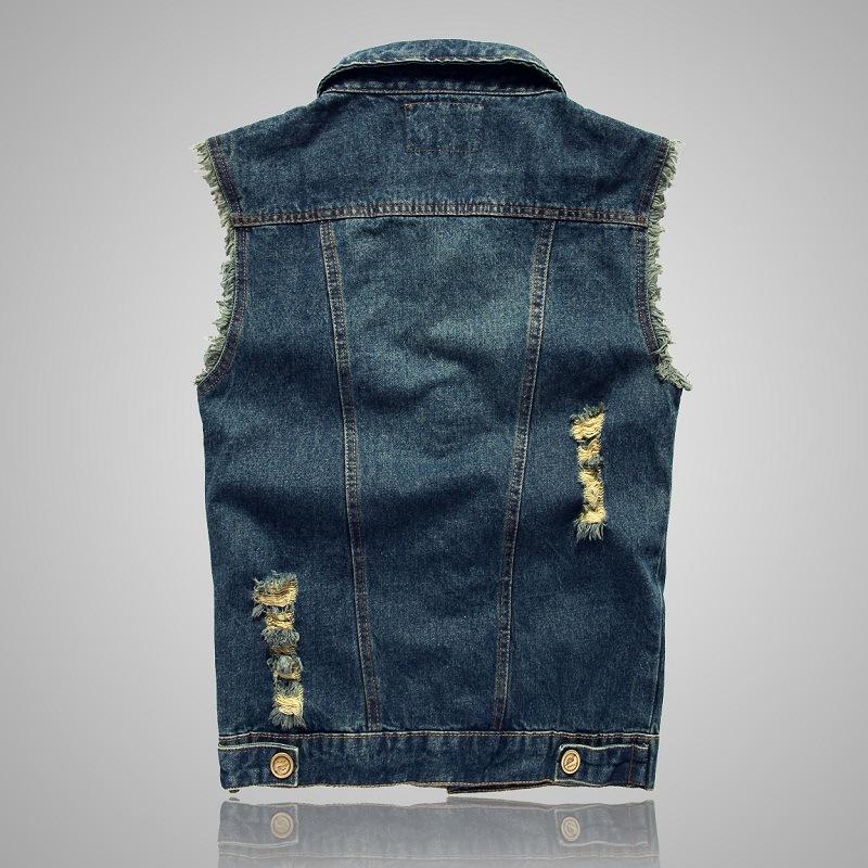 Gilet casual vintage da uomo taglie forti Gilet di jeans senza maniche