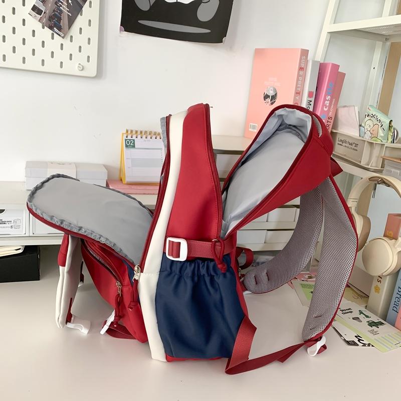 Kontrastfarbiger Schulranzen Studentenrucksack Leichtgewichtiger Wasserdichter Rucksack