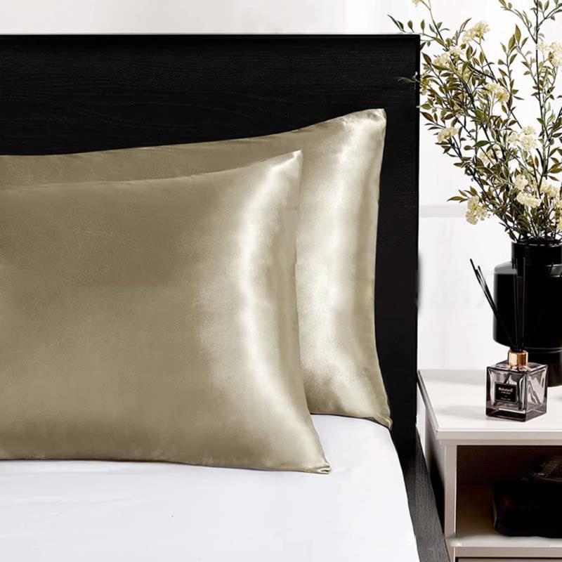 Simulated Silk Pillowcase Pillow Cover For Summer Cooling Standard Size Durability Easy Removal Pillow Sleeve