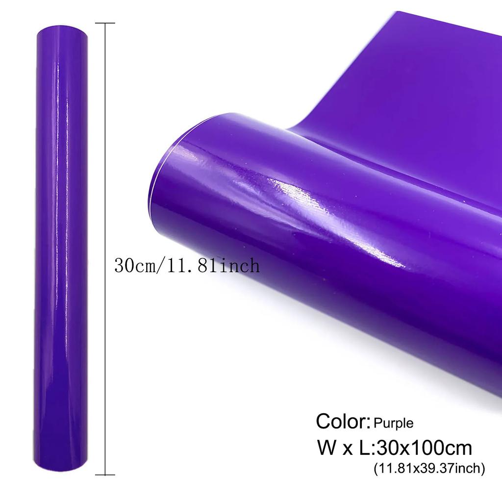 1-5roll Glossy Adhesive Vinyl Craft Cut Film for Outdoor Decor Sticker Cutter Car Wall Lettering Film DIY 30cm X 100cm
