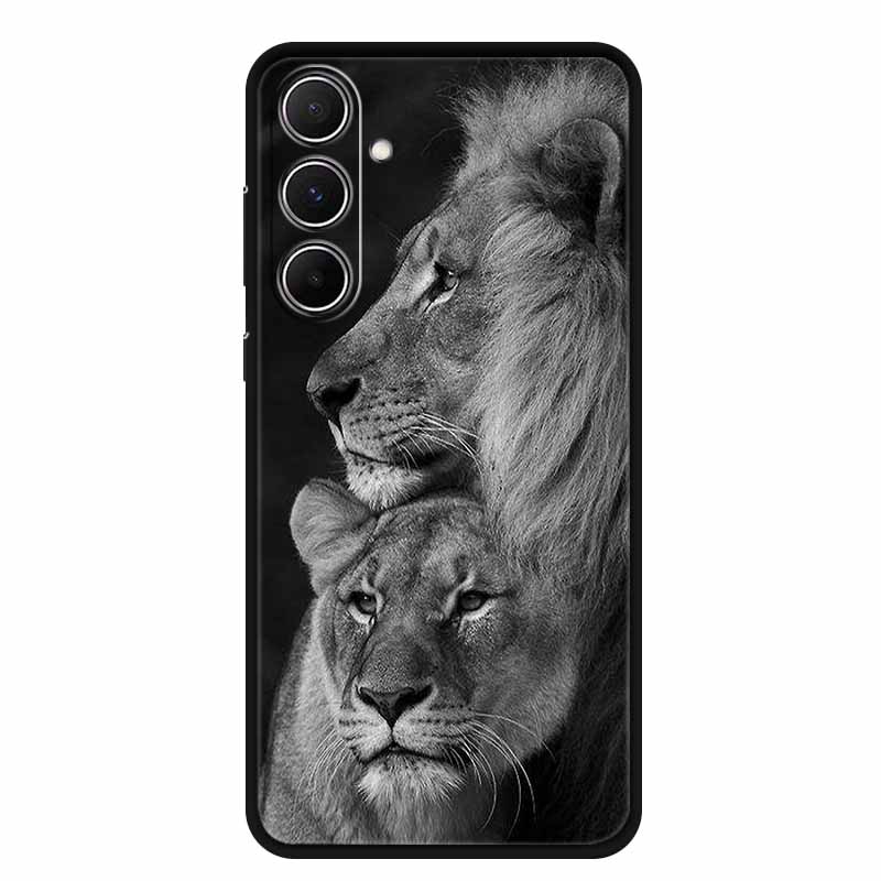 For Samsung Galaxy A55 5G Case Animals Soft Silicone TPU Phone Cases Back Cover For SamsungA55 Wolf Protector Cute Girl Shell