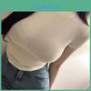 Sexy Mädchen T-Shirt Mit Hohem Kragen Kurzen Ärmeln Strickstoff Für Freizeitkleidung