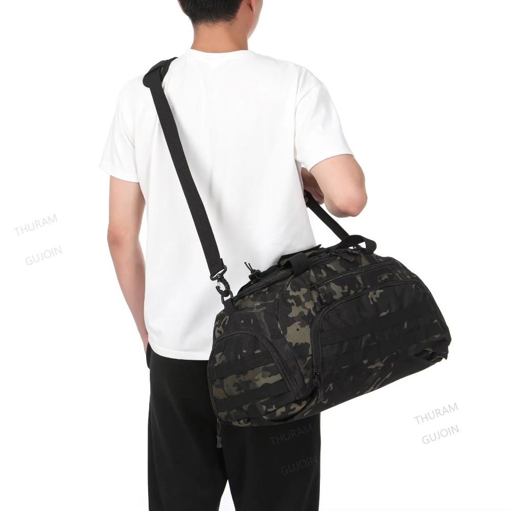 Duffel Sling Bag for Men Women 3-in-1 Tactical Gym Backpack with Shoe Compartment Convertible Weekender Overnight Travel Bag