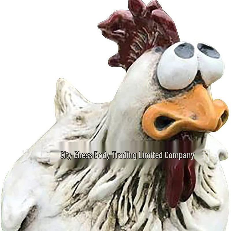 Cross-border Humorous Chicken Yard Decor: Resin Rooster Ornaments for Garden Crafts