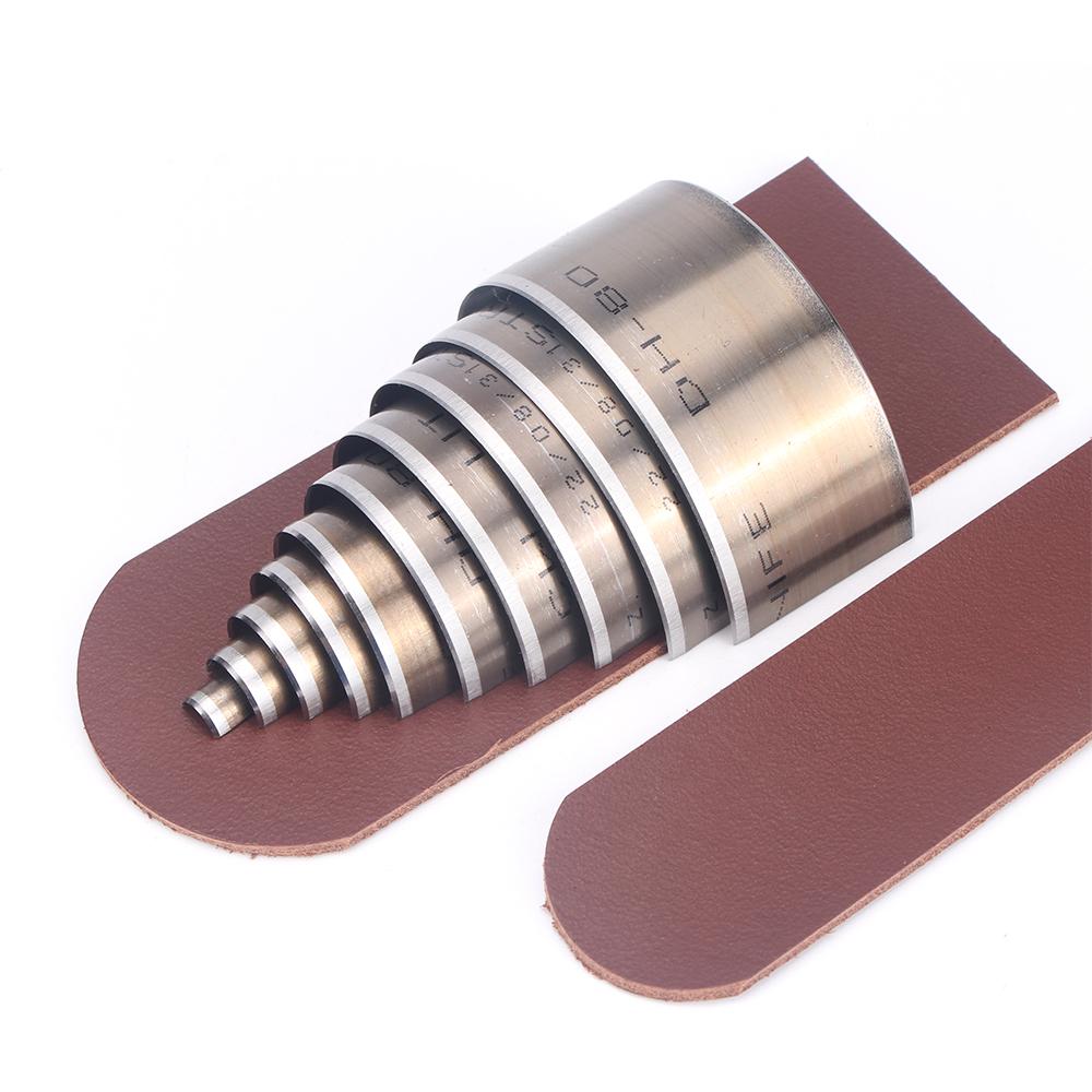 10pc Half Circle Punching Die, Belt Tail Puncher, Leather Bag Shoulder Tail Punching Tool, C-Type Hole Cutting Die Head Mold