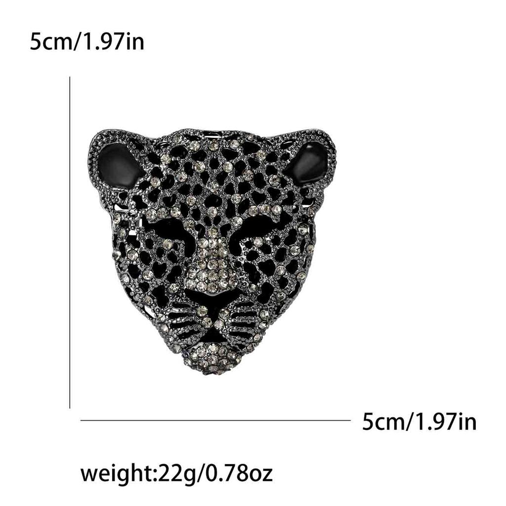 Rhinestone Tiger Head Brooches for Women Unisex Pearl Bear Pins Wolf Lapel Pins Banquet Party Backpack Gifts Jewelry Accessories