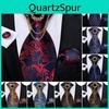 Woven Jacquard Silk Tie Mens Tie Handkerchief Brooch Pin Set For Party Men Necktie Dibangu