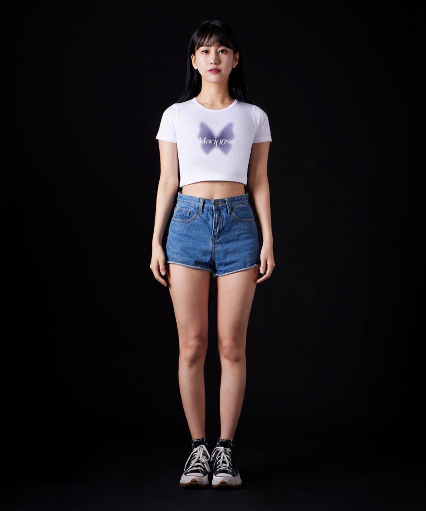 ASTRAL PROJECTION Mariposa Supima Spandex Crop Top_White