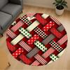 1pc Christmas, Plaid Round Chair Mat Area Rug - Non-Slip, Floor Mat for Office, Bedroom, and Indoor Decor -1002218