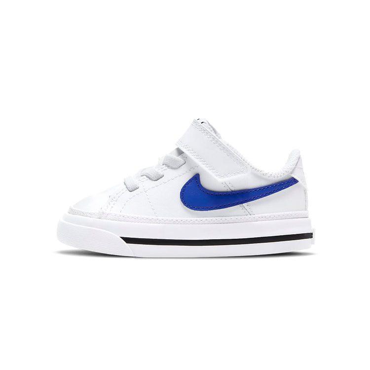 Nike Court Legacy Slip Resistant Abrasion Resistant Low Top Toddler Shoes White Blue Black Infant And Toddler DA5382-101