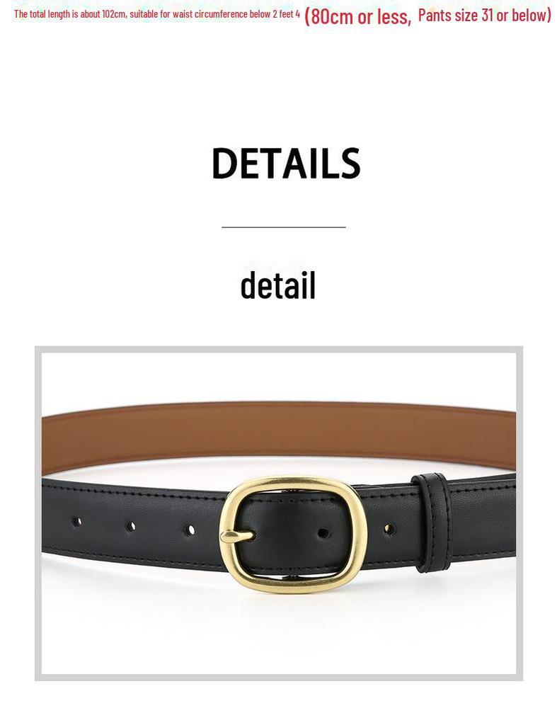 Cintura da donna in vera pelle nera retrò - Versatile accessorio per jeans in pelle di mucca, punzonatura gratuita