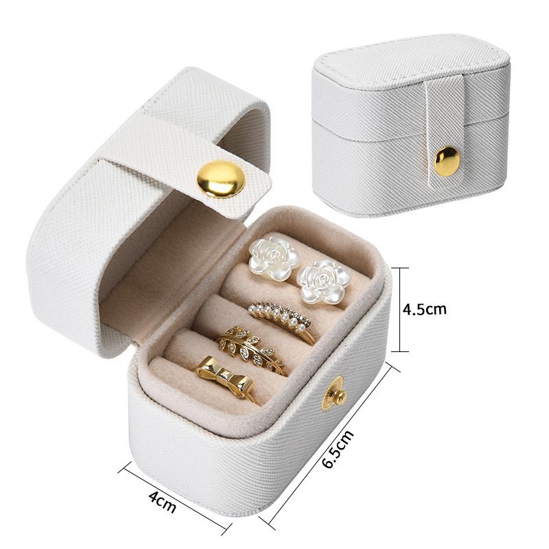 Mini Jewelry Storage Organizer Box Ring Earring Storage Box Portable Travel Handheld Small Jewelry Box Case