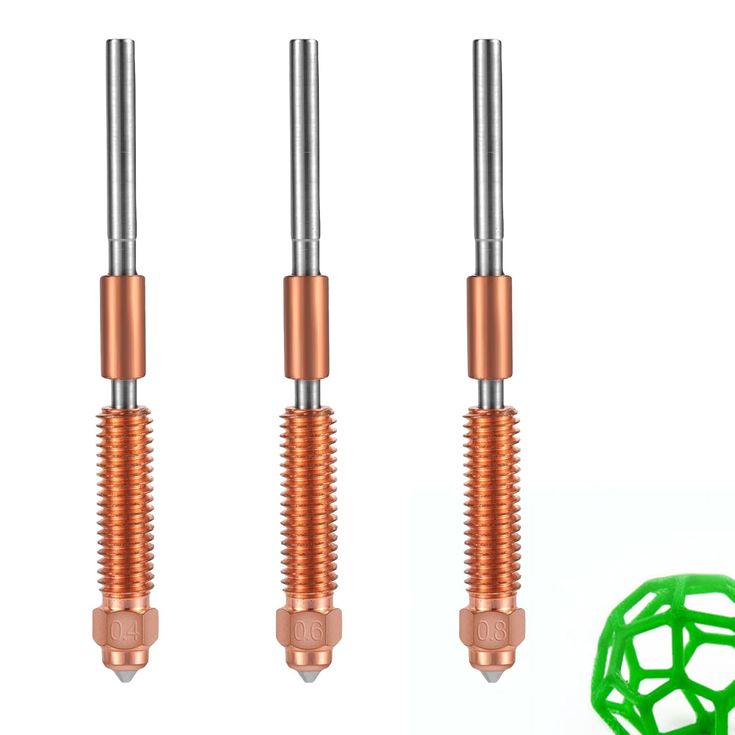 3pcs K1C Nozzles, 0.4mm 0.6mm 0.8mm 3D Printer Nozzle High Speed Printing Nozzle Replacement for Creality K1C K1 MAX Ender 3 V3 Ender 3 V3 Plus 3D