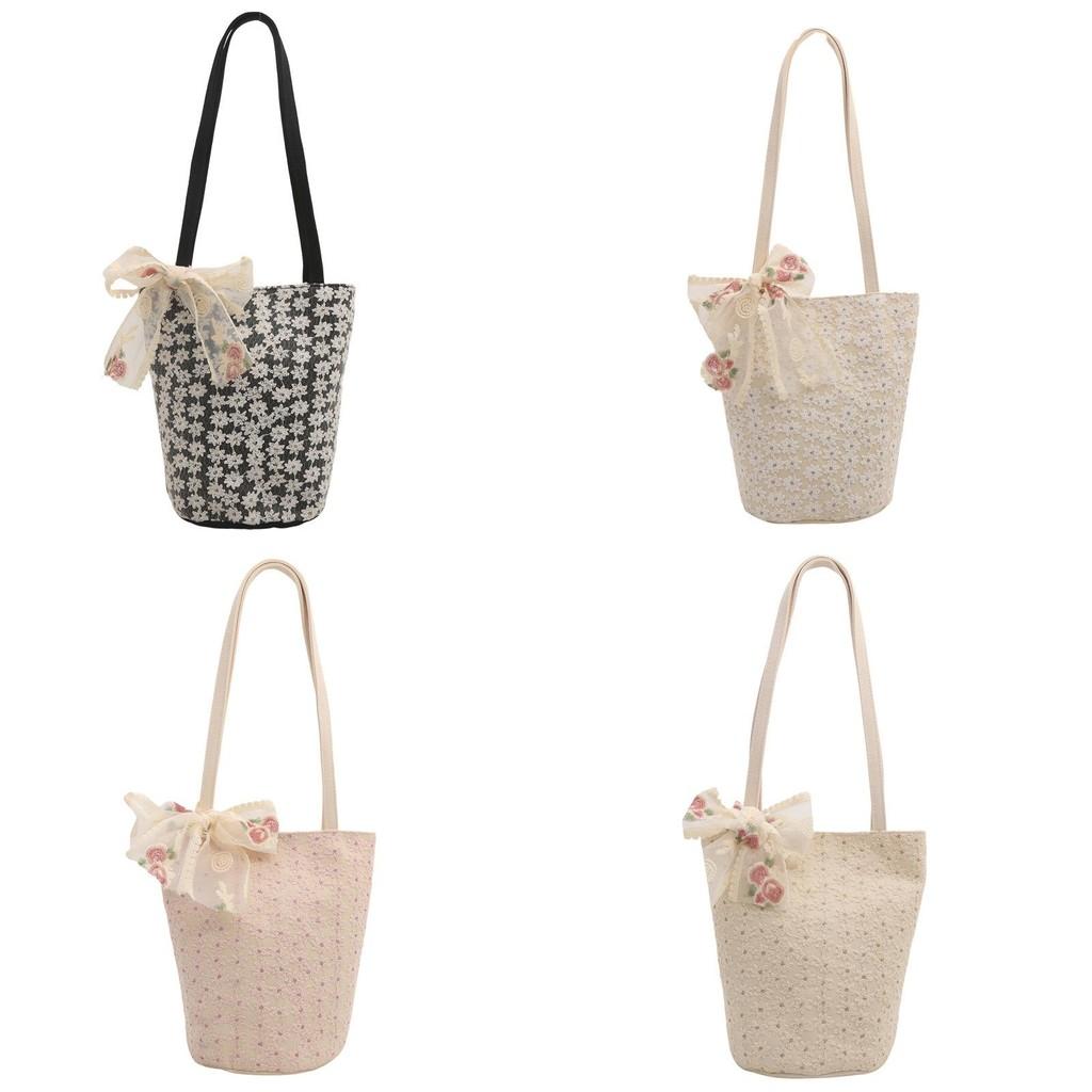 Summer Beach Tote Bag With Flower Print Water Bucket Style For Casual Daily Use