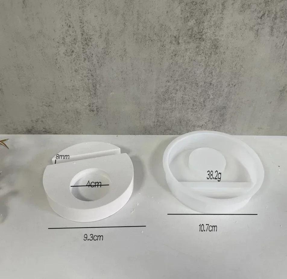 New DIY Cake Tea Light Gypsum Craft Gifts Making Home Brithday Decor Candle Holder Silicone Mold Heart Cake Candlestick Resin