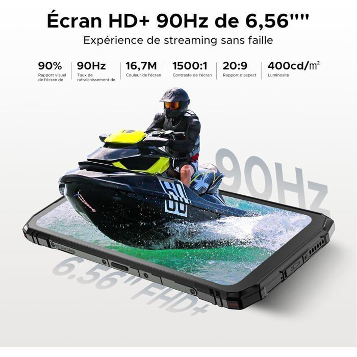 DOOGEE Blade 10 Energy Telefon Přenosný Nerozbitný 24+128GB 6,56" 6150mAh Chytrý telefon Robustní 16MP Fotoaparát Dvojitá SIM/NFC Červený