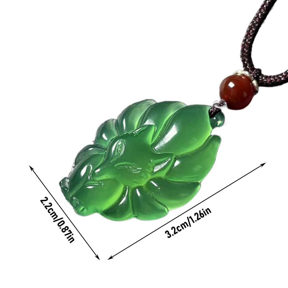 1pcs White Chalcedony Nine-tailed Fox Pendant Unisex Chinese Animal Lucky Amulet Clothing Accessories Lucky Jewelry Gift