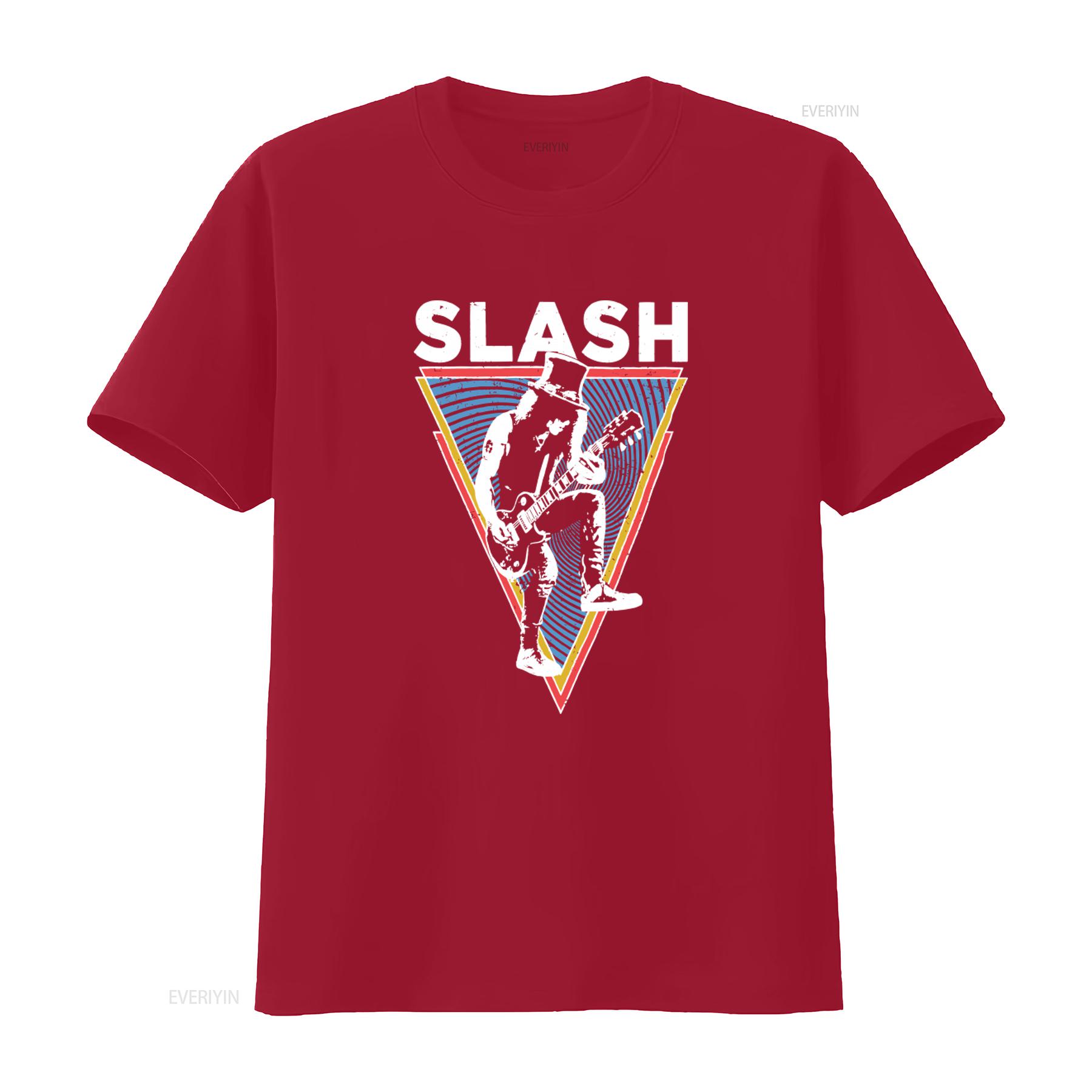 

Mens Slash Triangle Rock Guitarist T Shirt Large Black vintage Washed Comfortable Stretched designer clothes Breathable Casual S