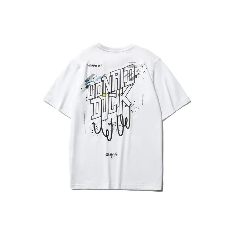 Li-Ning X Disney T-Shirts Unisex White Crew Neck Moderate Straight Fit AHSR546-1