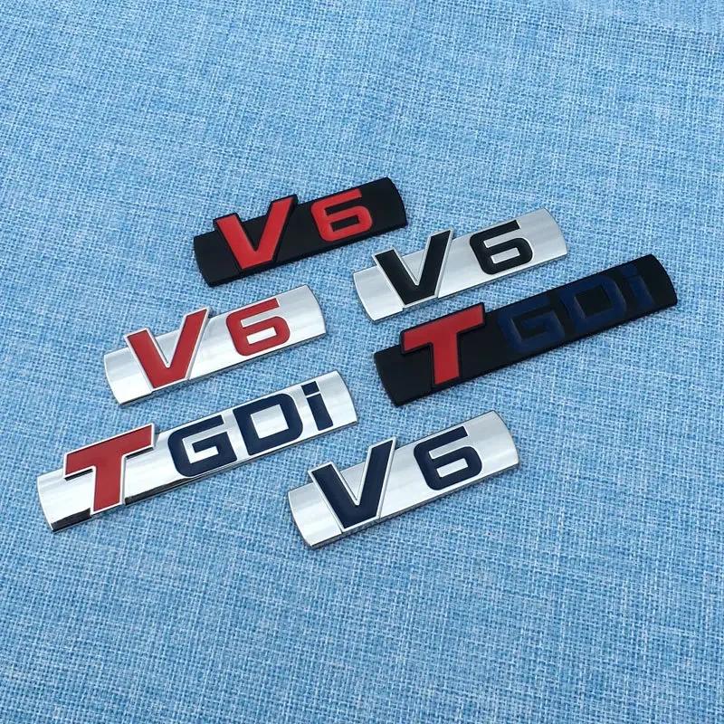 Auto Styling Metall V6 Motor Logo Emblem Kofferraum Sport Turbo Auto Abzeichen 3D Aufkleber Abziehbild Zubehör