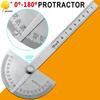 180 Degree Adjustable Protractor Stainless Steel Gauge Round Head Caliper Measuring Ruler for Woodworking Engineering Drawing