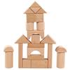 Wooden Building Blocks Set For Kids With Large Natural Grain For Early Education And Play