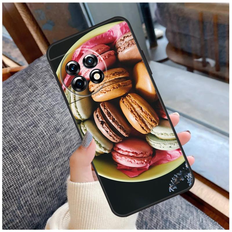 Dessert ice Cream Macaron Food Case For OnePlus 15 12R 13R 13T 10T 8T 13 12 11 10 Pro Nord 5 CE 2 3 4 Lite N20 N30 Coque