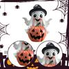 Halloween Pumpkin Statue Figurine Decor Funny Gift Photo Props Desktop Ornament for Home Living Room