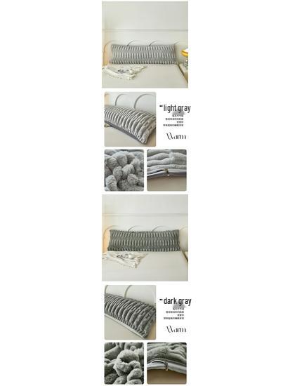 Langer Kissenbezug aus Plüsch-Kunstkaninchenfell – Doppelter Kissenbezug aus Milchsamt-Fleece