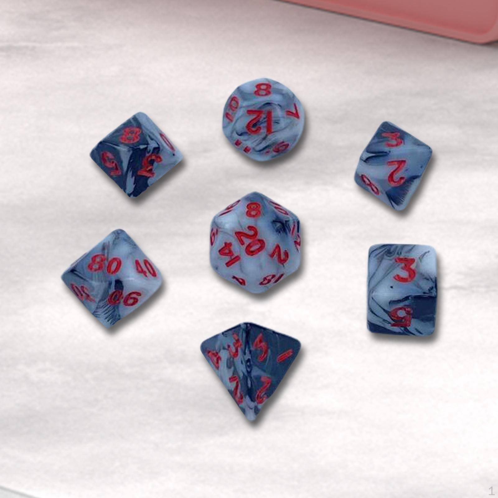 Набор из 7 акриловых многогранных кубиков, набор кубиков для настольных игр