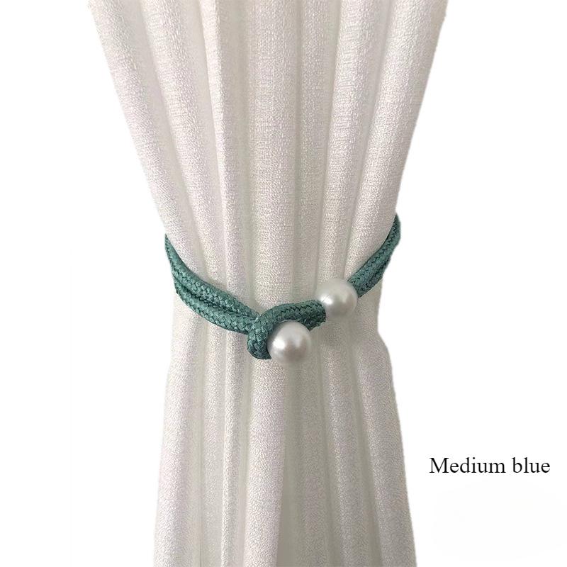 

Креативная жемчужная веревка и галстук для украшения штор, легкая роскошная пряжка для штор в гостиной 2pcs синий