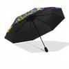 Stained Compass Rose Window ArtUmbrella, Portable 3-Fold Compact Umbrella for Men & Women Gift