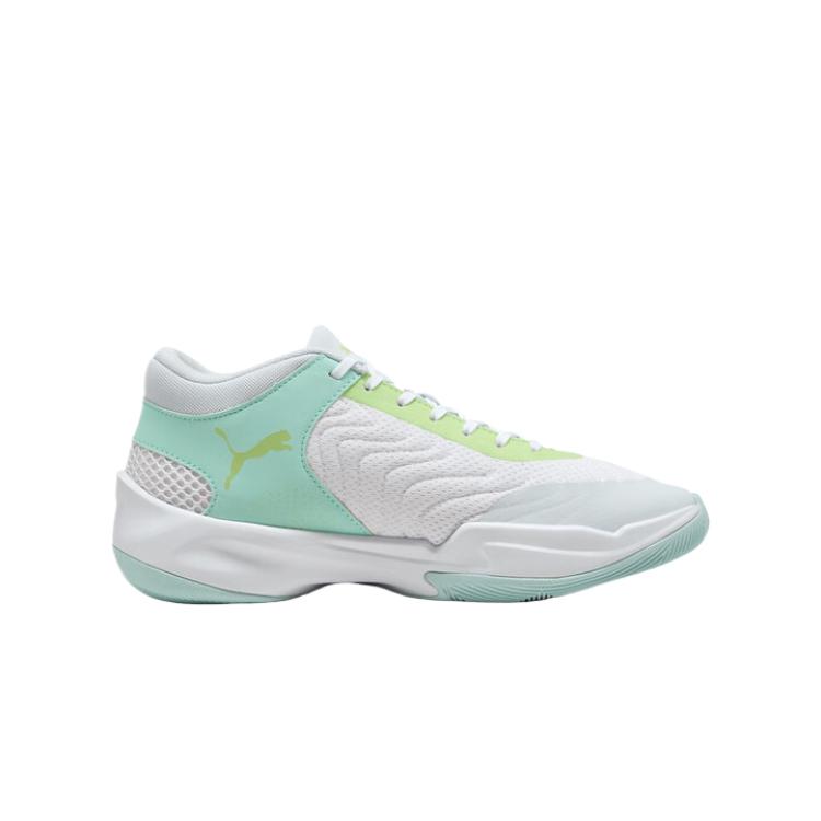 Puma Court Pro 2 Versatile Fashion Casual Fabric Synthetic Leather Mid-Top Basketball Shoes Unisex Sneaker Mint-Blue 312180-02