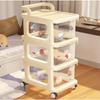 Cream Multi-Layer Trolley Drawer-Type Acrylic Transparent Snack Rack Trolley Miscellaneous Drawer Mobile Kitchen Storage Storage