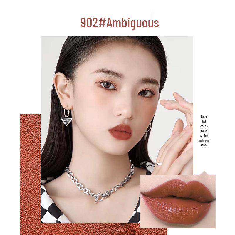 Lan Yi Dewy Velvet Matte Lip Tint - Non-Stick, Non-Fading, Carrot Bean Paste Shade