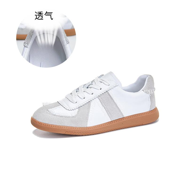 Echtes Leder Dexun Schuhe 2025 neue flache Grundplatten Schuhe Damen Spitzeneinfassung Forrest Gump Schuhe Damen lässige vielseitige weiße Schuhe Damen