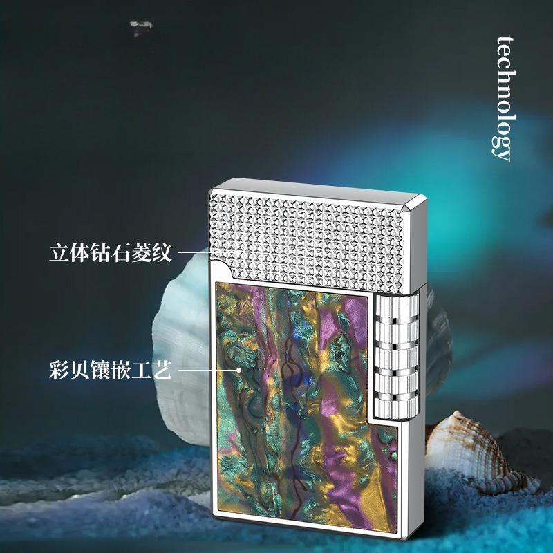 New Kalucai Shell Self-igniting Lighter Side Slide Wheel Self-Inflating High-End Retro Gift for Boyfriend