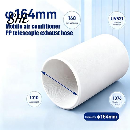 Durable Polypropylene Ventilation Pipe Portable Air Conditioner Exhaust Hose, 5.9 Inch Diameter Universal Replacement Duct Ac Hose Connector