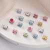 Fashion Colorful Bow Series Charm Bracelet Rose Flower Heart Cherry Y2K Bead Fit 9mm Bracelet Stainless Steel DIY Jewelry Gift