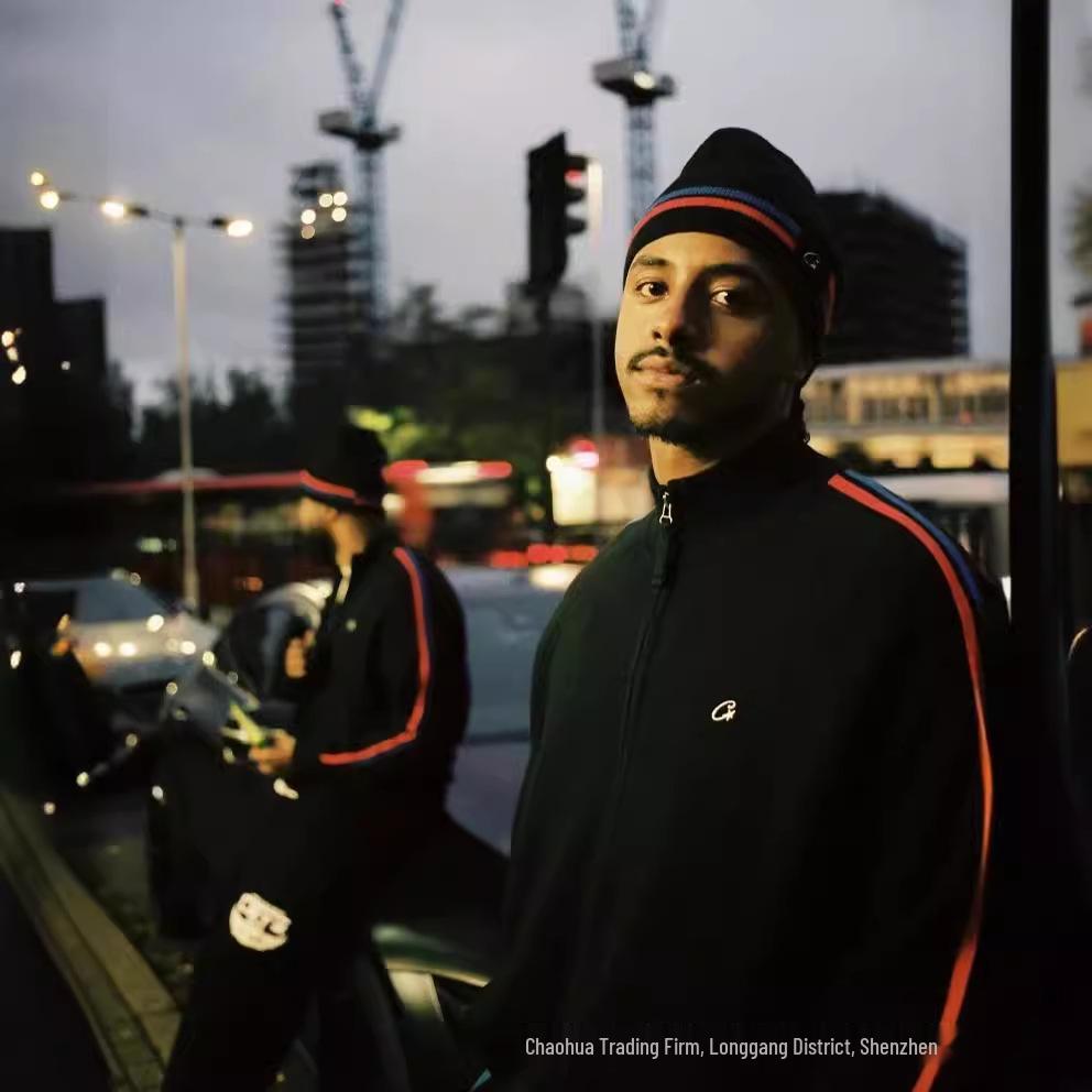 Corteiz Alcatraz Stand Collar Patchwork Jacket - Red/Blue