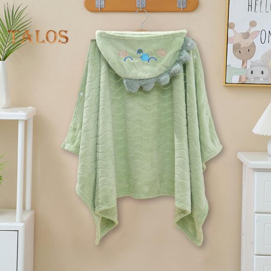 Children Coral Velvet Hooded Bath Towel Cloak Cartoon Animal Shape Faster Absorption Technology Animal Ear Hood Baby Shower Robe