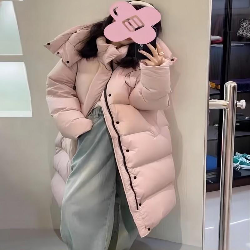 Women's Autumn And Winter Long Down Jacket Knee Length Loose And Thickened White Duck Down Coat